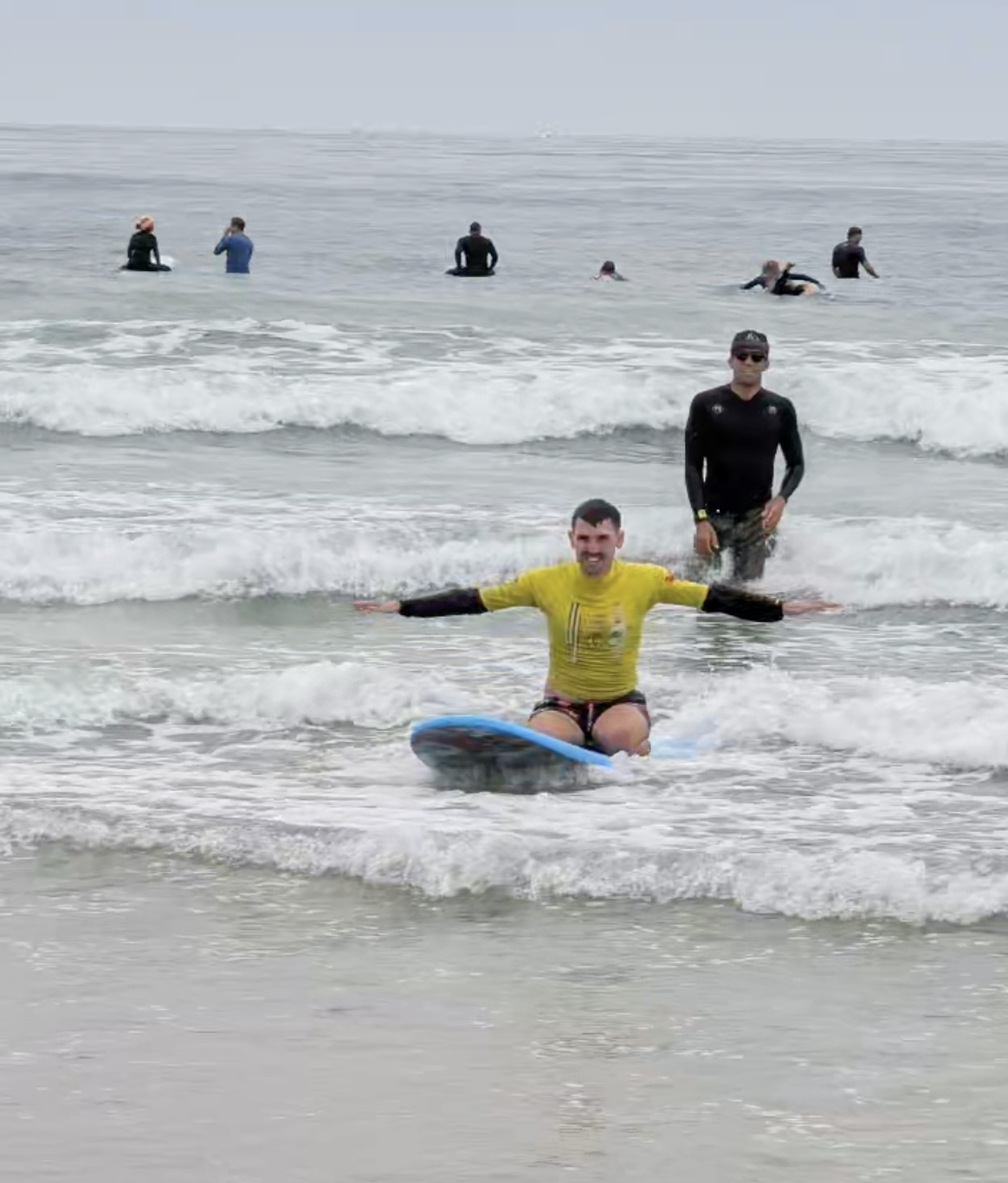 Stevenson surfing in San Diego
